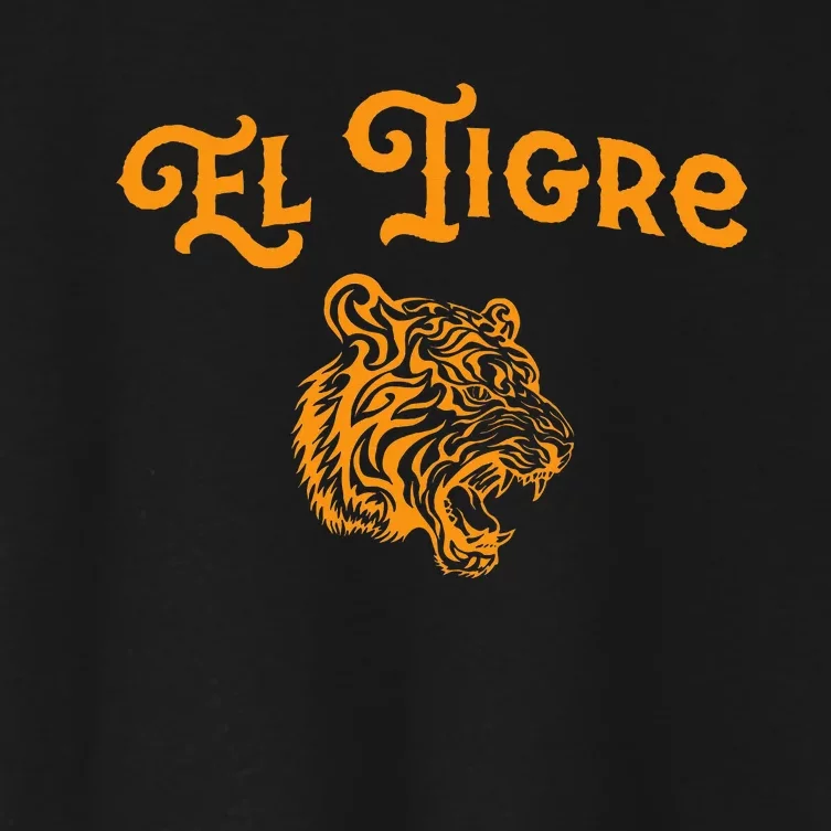 El Tigre With A Tiger Head Tiger Women's Crop Top Tee