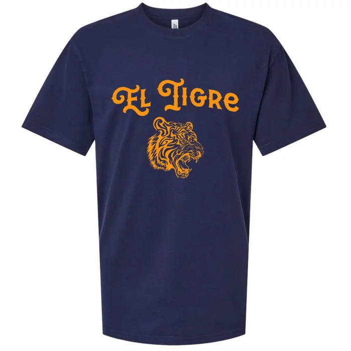 El Tigre With A Tiger Head Tiger Sueded Cloud Jersey T-Shirt