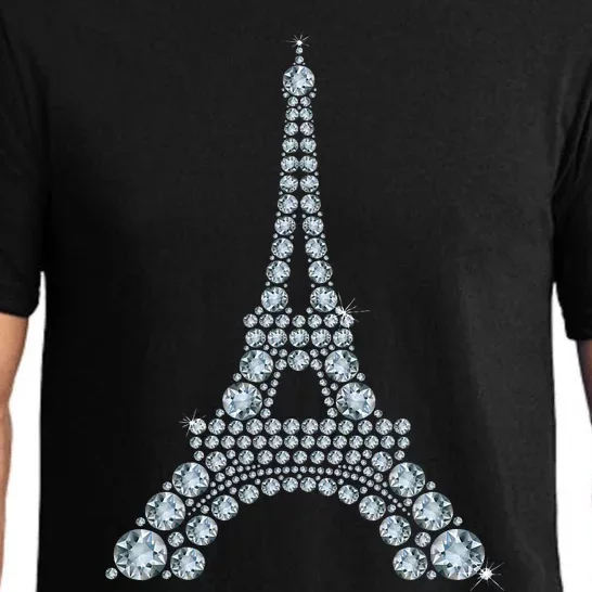 Eiffel Tower With Diamonds Paris French Love Sign Pajama Set