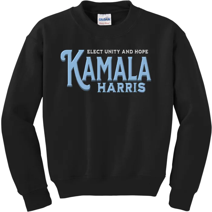 Elect Unity And Hope Kamala Harris For President 2024 Kids Sweatshirt