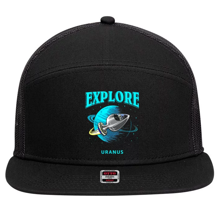 Explore Uranus Allien 7 Panel Mesh Trucker Snapback Hat