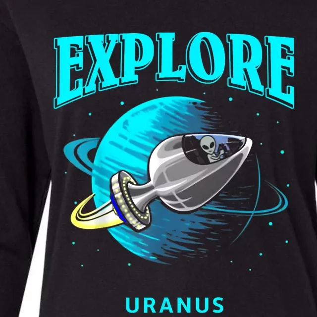 Explore Uranus Allien Womens Cotton Relaxed Long Sleeve T-Shirt