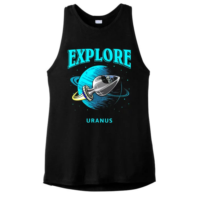 Explore Uranus Allien Ladies Tri-Blend Wicking Tank