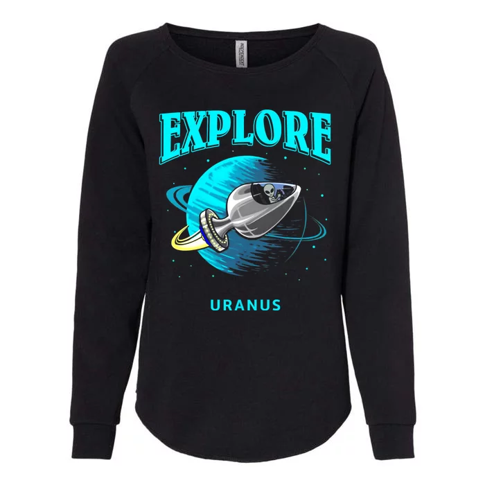 Explore Uranus Allien Womens California Wash Sweatshirt