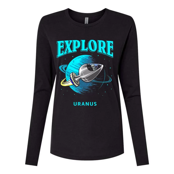 Explore Uranus Allien Womens Cotton Relaxed Long Sleeve T-Shirt