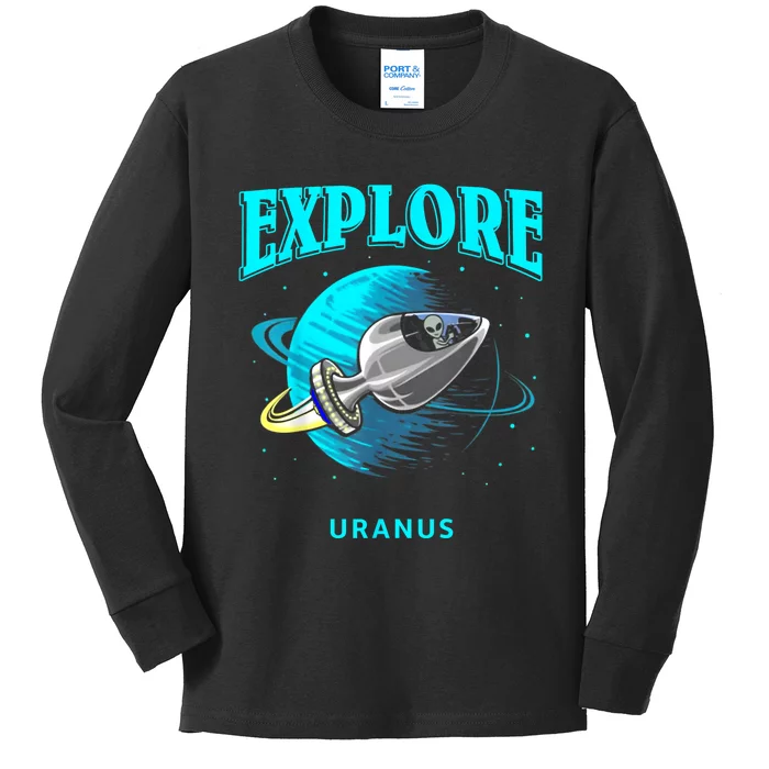 Explore Uranus Allien Kids Long Sleeve Shirt