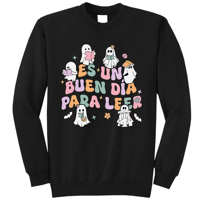 Es Un Buen DíA Para Leer Ghost Reading Halloween Teacher Sweatshirt