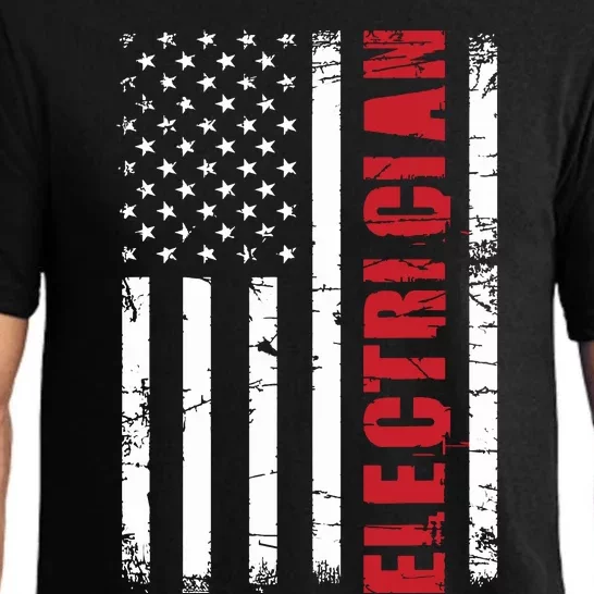 Electrician Usa Flag Lineman Electrical Worker Repairmen Pajama Set