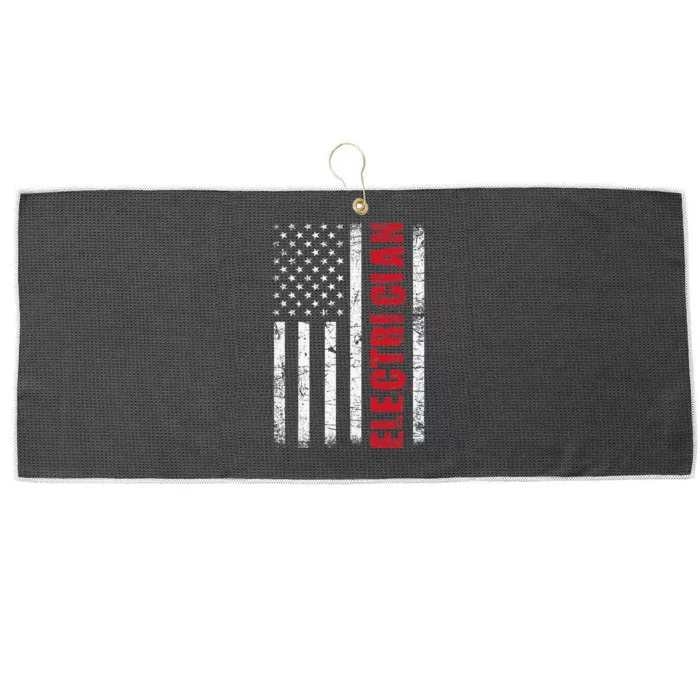 Electrician USA Flag Lineman Electrical Worker Repair Large Microfiber Waffle Golf Towel