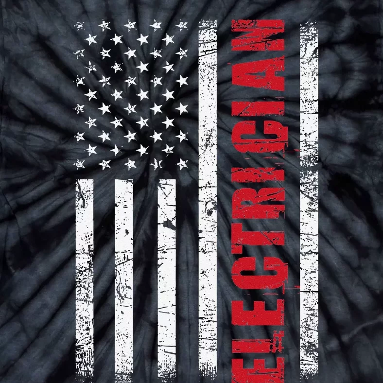 Electrician USA Flag Lineman Electrical Worker Repair Tie-Dye T-Shirt