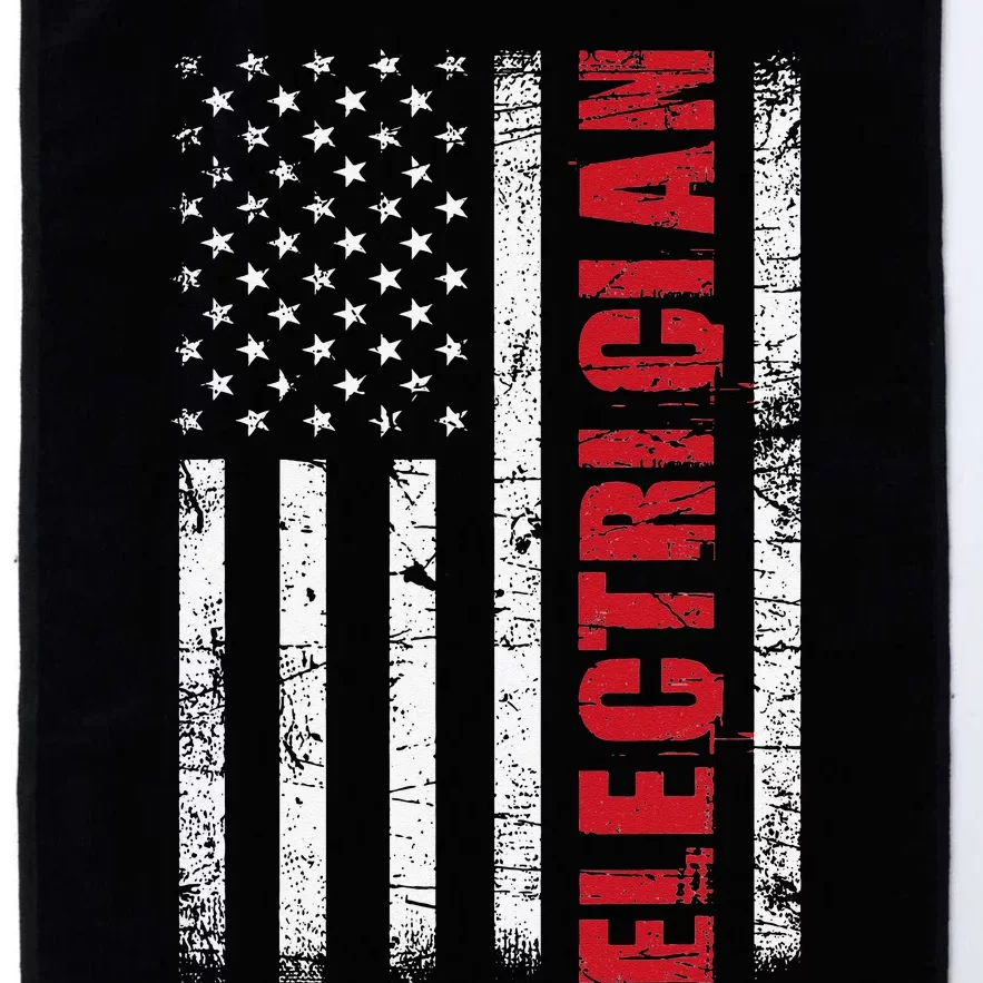 Electrician USA Flag Lineman Electrical Worker Repair Platinum Collection Golf Towel