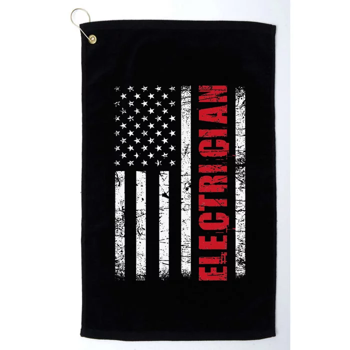 Electrician USA Flag Lineman Electrical Worker Repair Platinum Collection Golf Towel