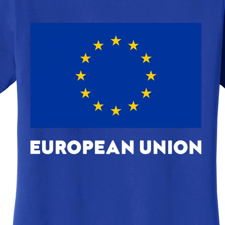 European Union Flag Blue Yellow Great Gift Women's T-Shirt