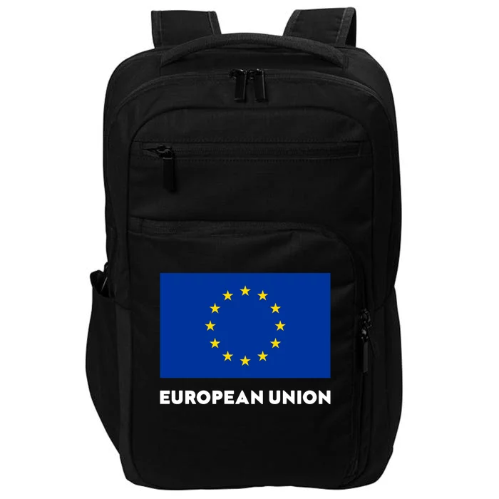 European Union Flag Blue Yellow Gift Impact Tech Backpack