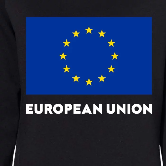 European Union Flag Blue Yellow Gift Womens California Wash Sweatshirt