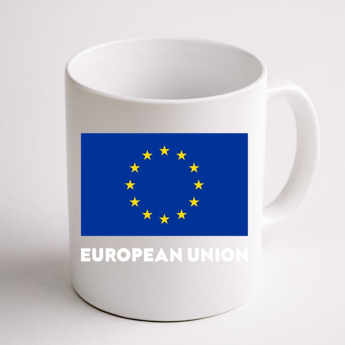 European Union Flag Blue Yellow Gift Front & Back Coffee Mug