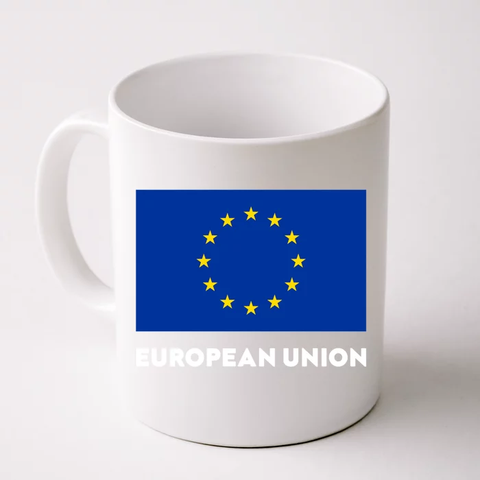 European Union Flag Blue Yellow Gift Front & Back Coffee Mug