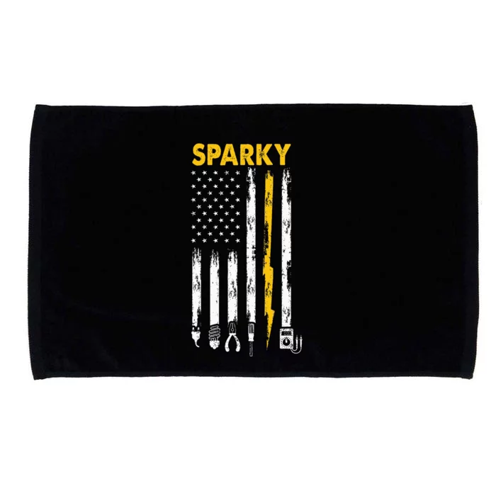 Electrician Us Flag Sparky Tools Microfiber Hand Towel