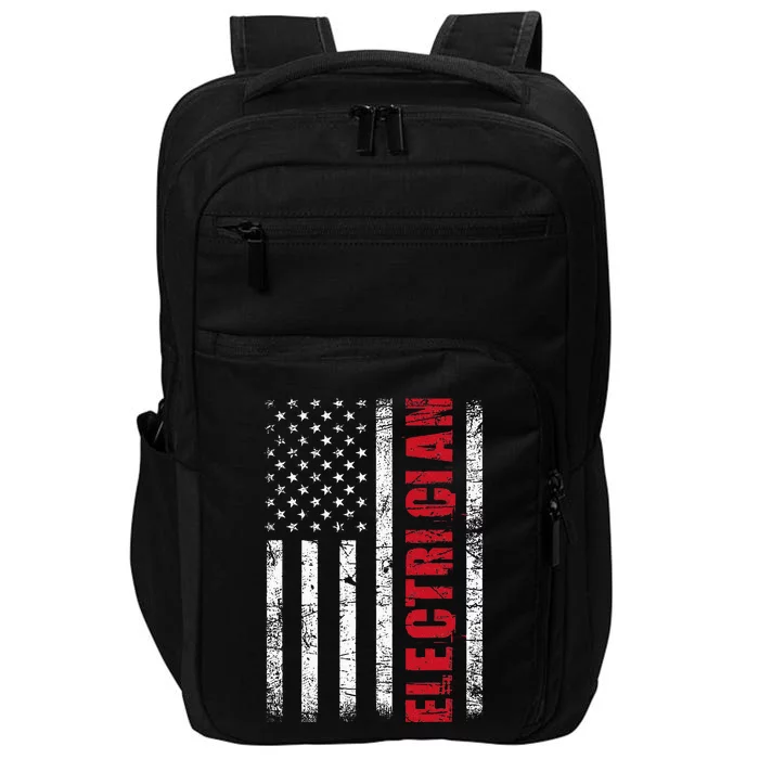 Electrician Usa Flag Lineman Electrical Worker Repairmen Impact Tech Backpack