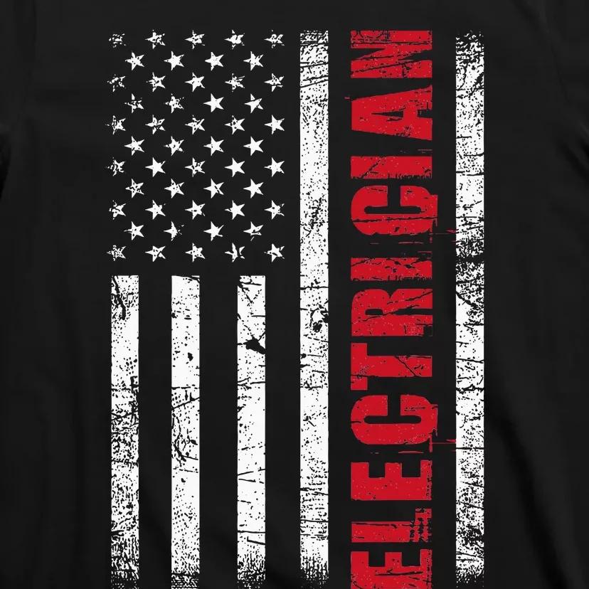 Electrician Usa Flag Lineman Electrical Worker Repairmen T-Shirt