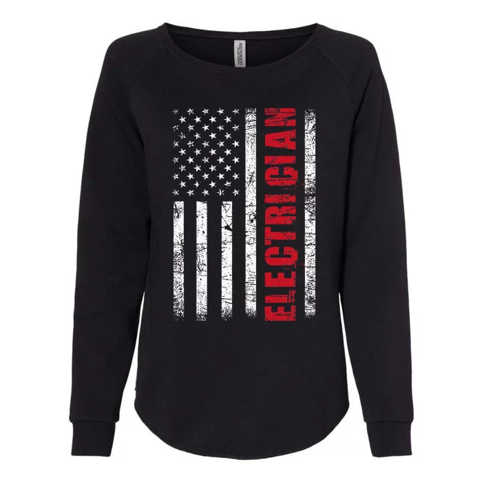 Electrician Usa Flag Lineman Electrical Worker Repairmen Womens California Wash Sweatshirt