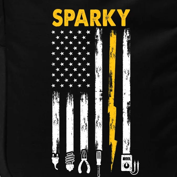 Electrician US Flag Sparky Tools Impact Tech Backpack