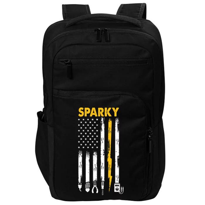 Electrician US Flag Sparky Tools Impact Tech Backpack