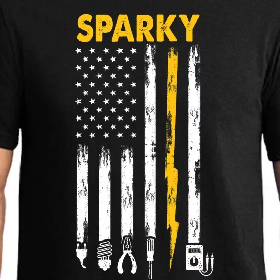 Electrician US Flag Sparky Tools Pajama Set