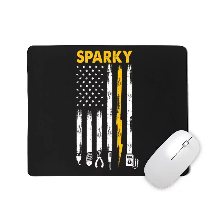 Electrician US Flag Sparky Tools Mousepad