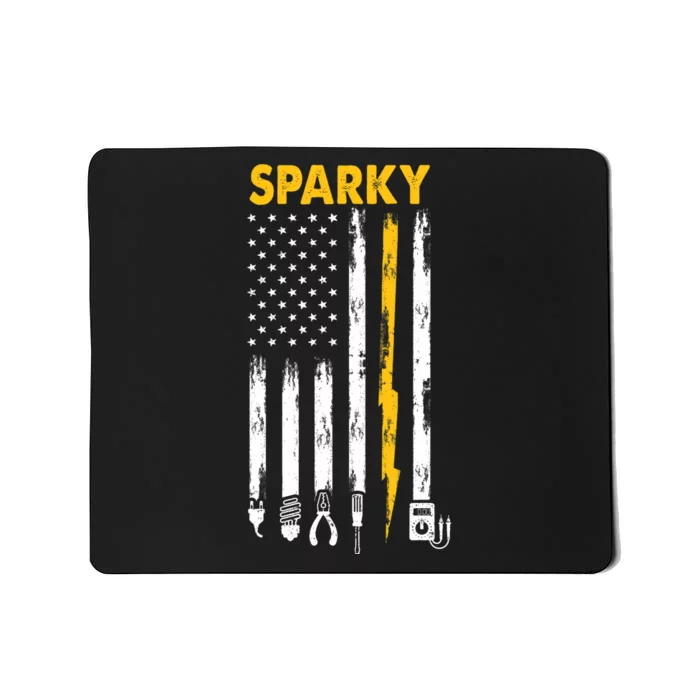 Electrician US Flag Sparky Tools Mousepad