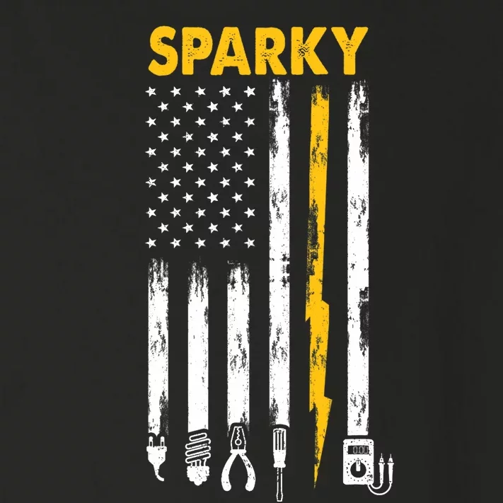 Electrician US Flag Sparky Tools Toddler Long Sleeve Shirt