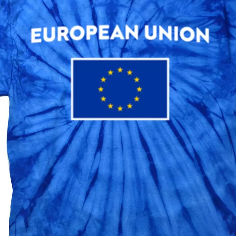 European Union Flag Blue Yellow Cool Gift Tie-Dye T-Shirt