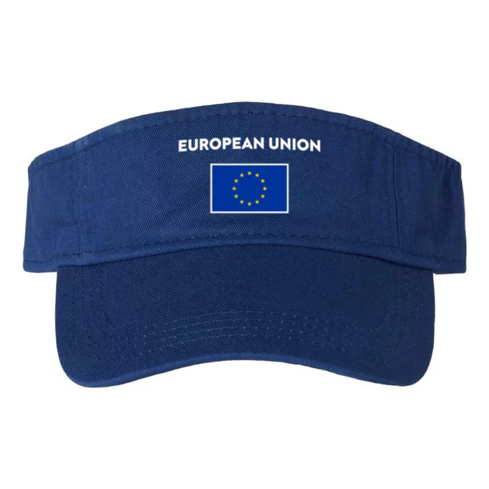 European Union Flag Blue Yellow Cool Gift Valucap Bio-Washed Visor