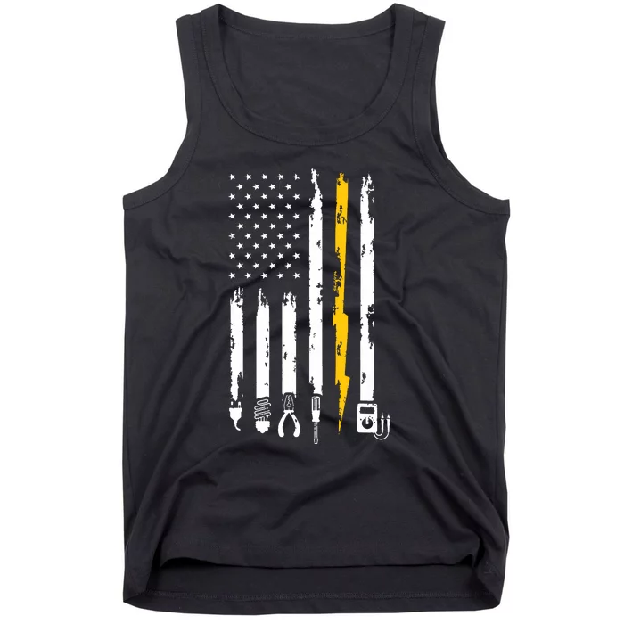 Electrician Us Flag Tools For Electricians Tank Top