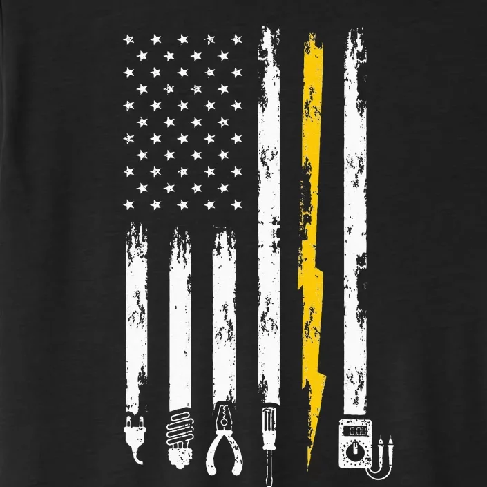 Electrician US Flag Tools for Electricians ChromaSoft Performance T-Shirt