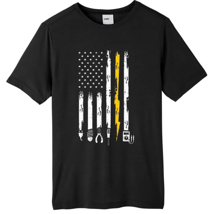 Electrician US Flag Tools for Electricians ChromaSoft Performance T-Shirt