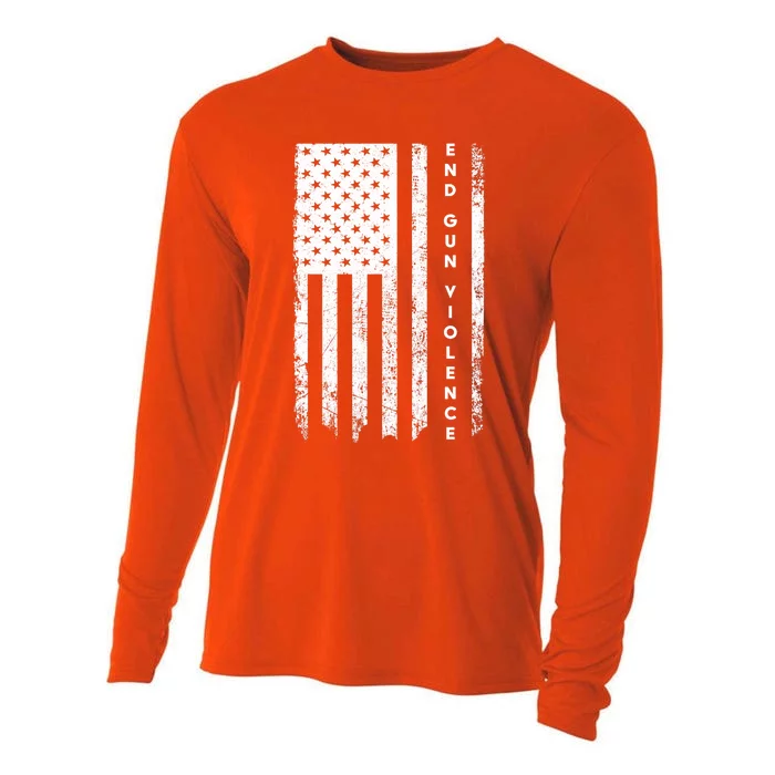 Enough USA Flag End Gun Violence Cooling Performance Long Sleeve Crew