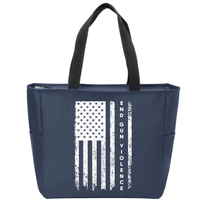 Enough USA Flag End Gun Violence Zip Tote Bag