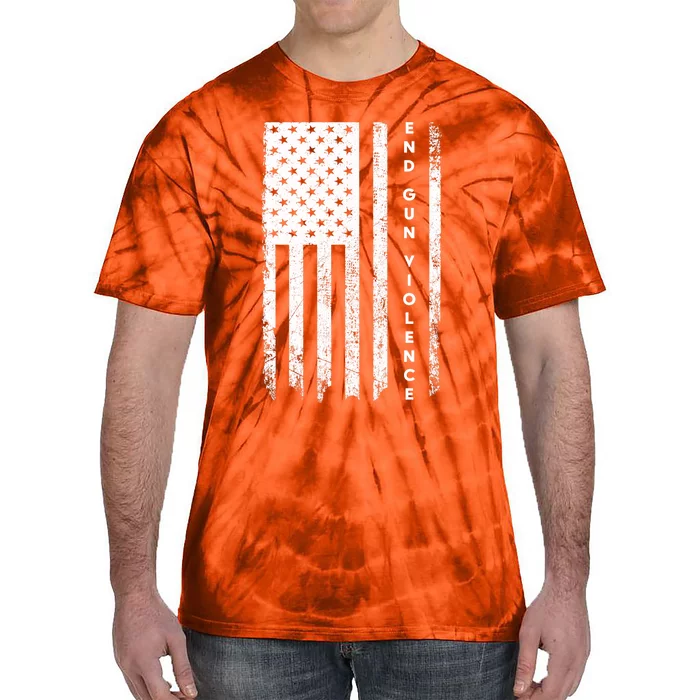 Enough USA Flag End Gun Violence Tie-Dye T-Shirt