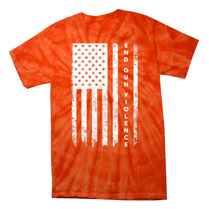 Enough USA Flag End Gun Violence Tie-Dye T-Shirt