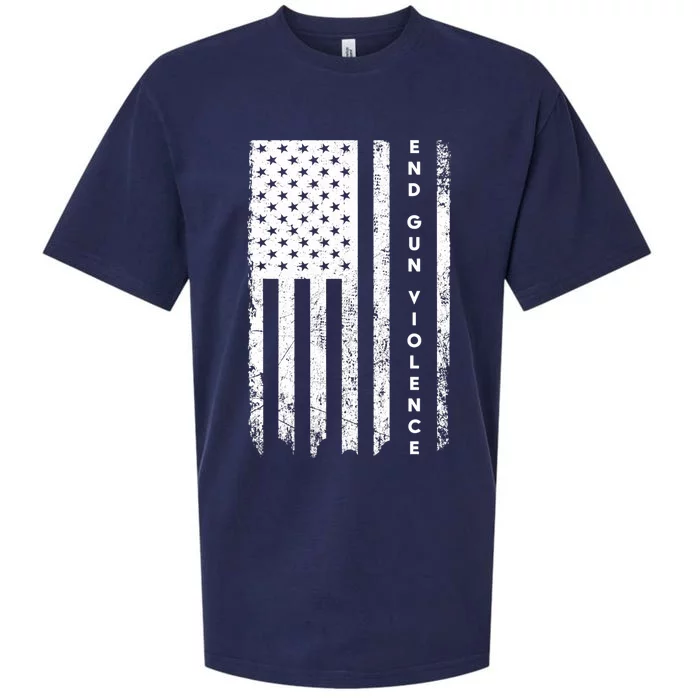 Enough USA Flag End Gun Violence Sueded Cloud Jersey T-Shirt