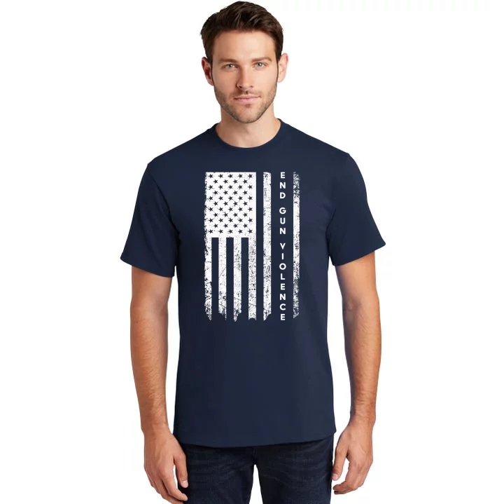 Enough USA Flag End Gun Violence Tall T-Shirt