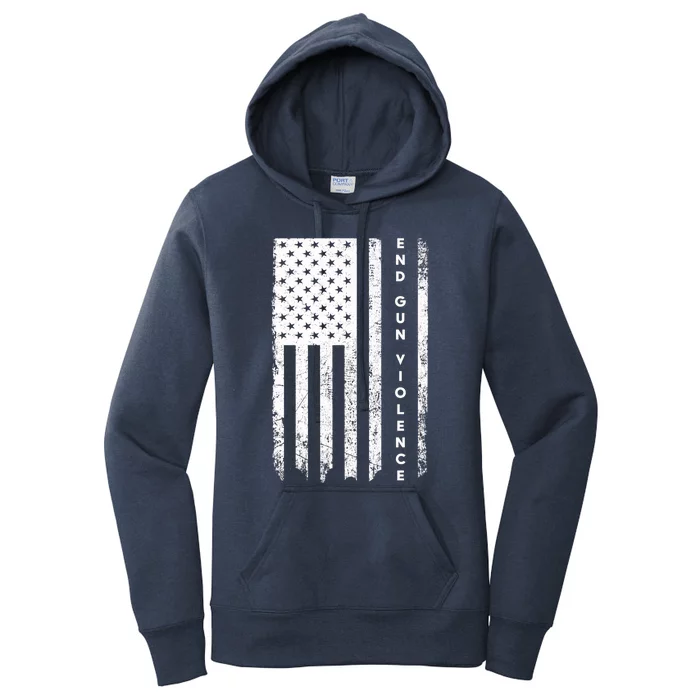 Enough USA Flag End Gun Violence Women's Pullover Hoodie