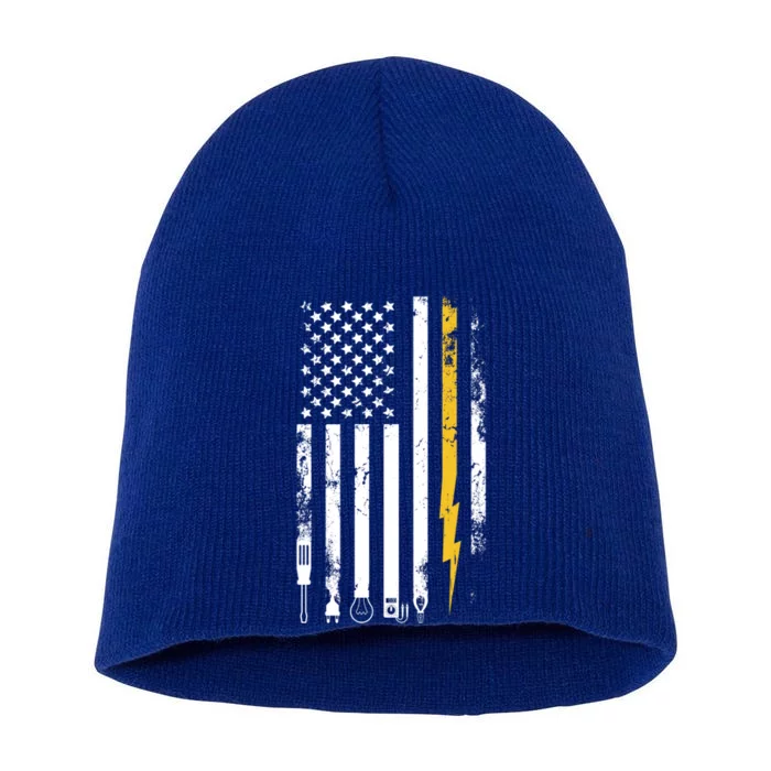 Electrician Us Flag Electricians Tools Cute Gift Short Acrylic Beanie