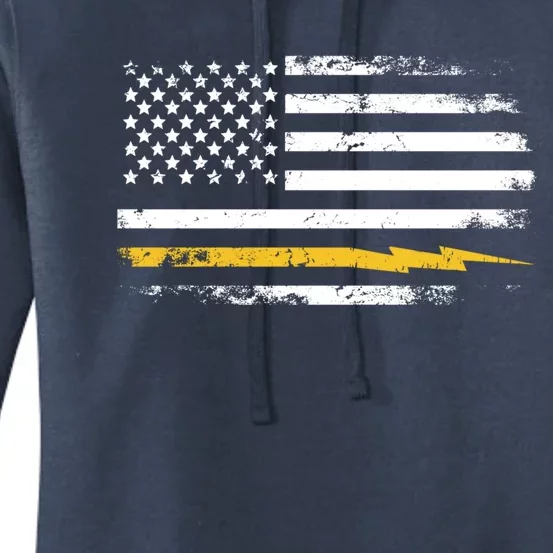 Electrician Us Flag Meaningful Gift Women's Pullover Hoodie