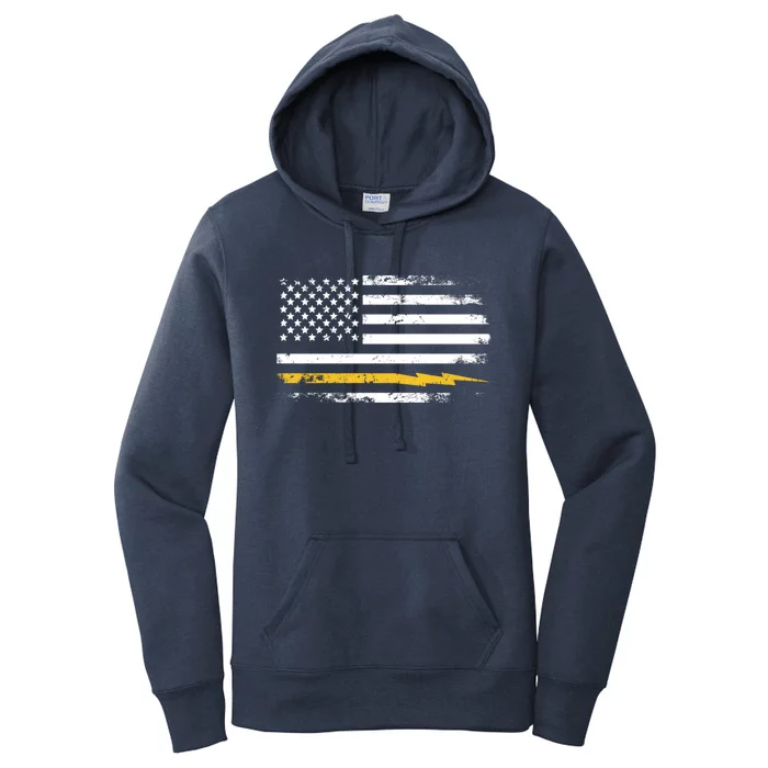 Electrician Us Flag Meaningful Gift Women's Pullover Hoodie