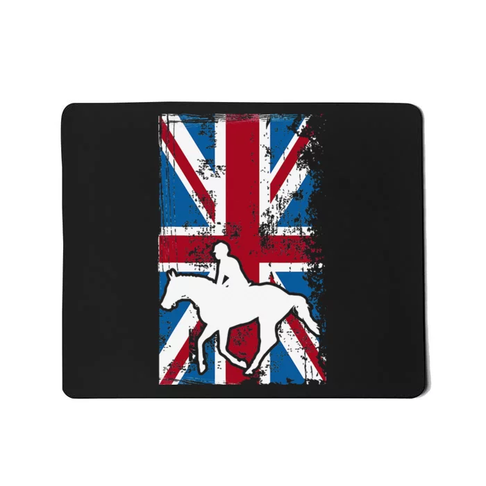 Equestrian Uk Flag United Kingdom Horse Silhouette Mousepad