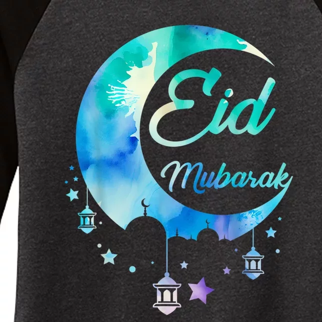 Eid Ul Fitr Mubarak Women's Tri-Blend 3/4-Sleeve Raglan Shirt