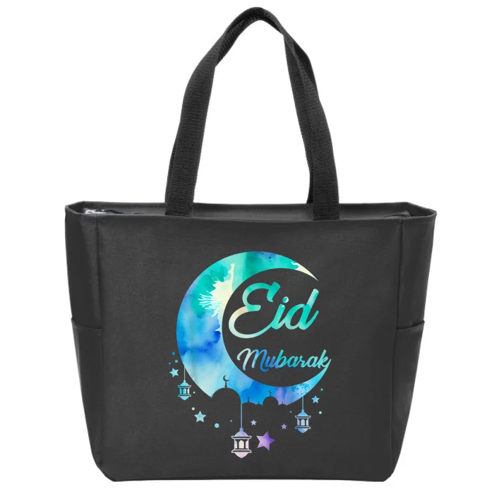 Eid Ul Fitr Mubarak Zip Tote Bag