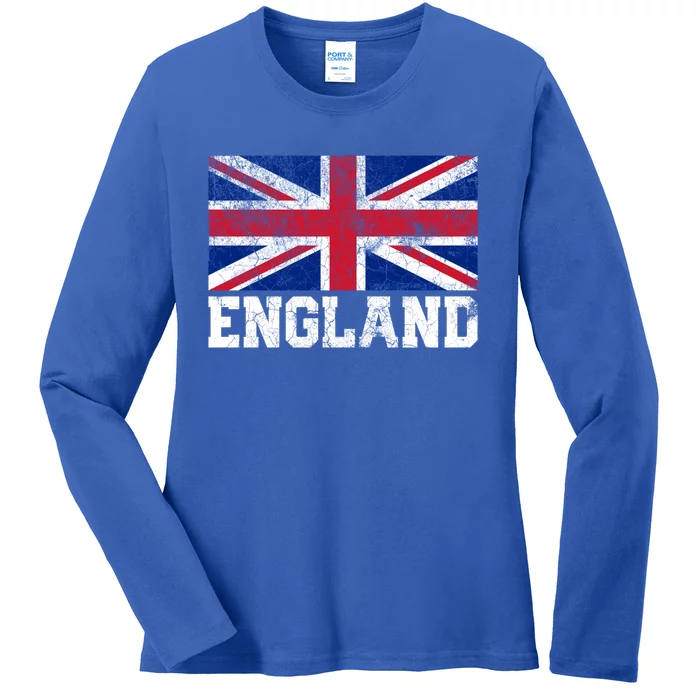 England Union Jack Flag Pride Roots Country Family Nation Funny Gift Ladies Long Sleeve Shirt